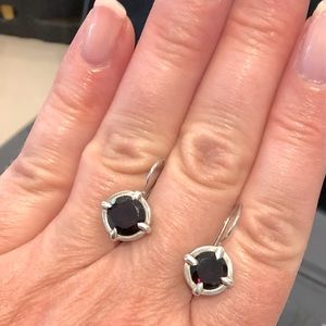 Sterling Silver and Garnet Earrings
